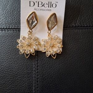 Gold and Silver Crystal Earrings